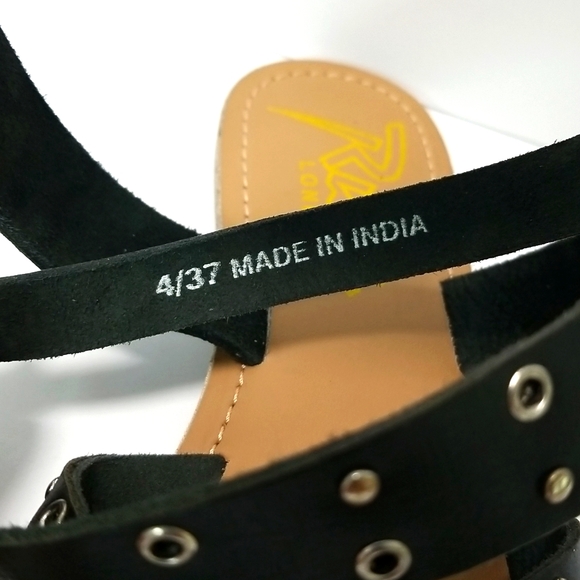 Rule London leather Studded Flat Sandals in Black Size 6 - Picture 5 of 7